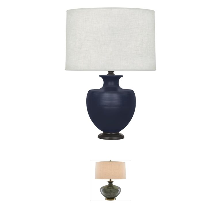 Robert Abbey Michael Berman Atlas Glazed Ceramic Table Lamp