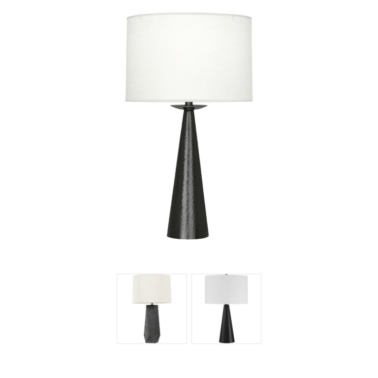 Robert Abbey Dal Deep Patina Bronze Table Lamp with Oyster Linen Shade