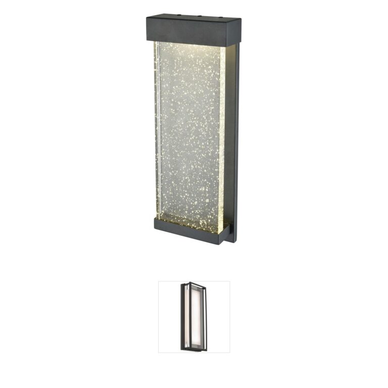 DVI Lighting Nieuport Black LED Outdoor Sconce with Clear Seedy Glass