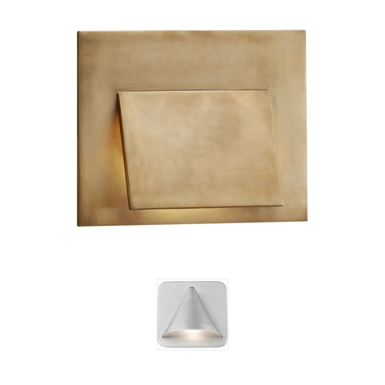 Visual Comfort Signature Kelly Wearstler Esker LED Outdoor Wall Sconce in Antique-Burnished Brass