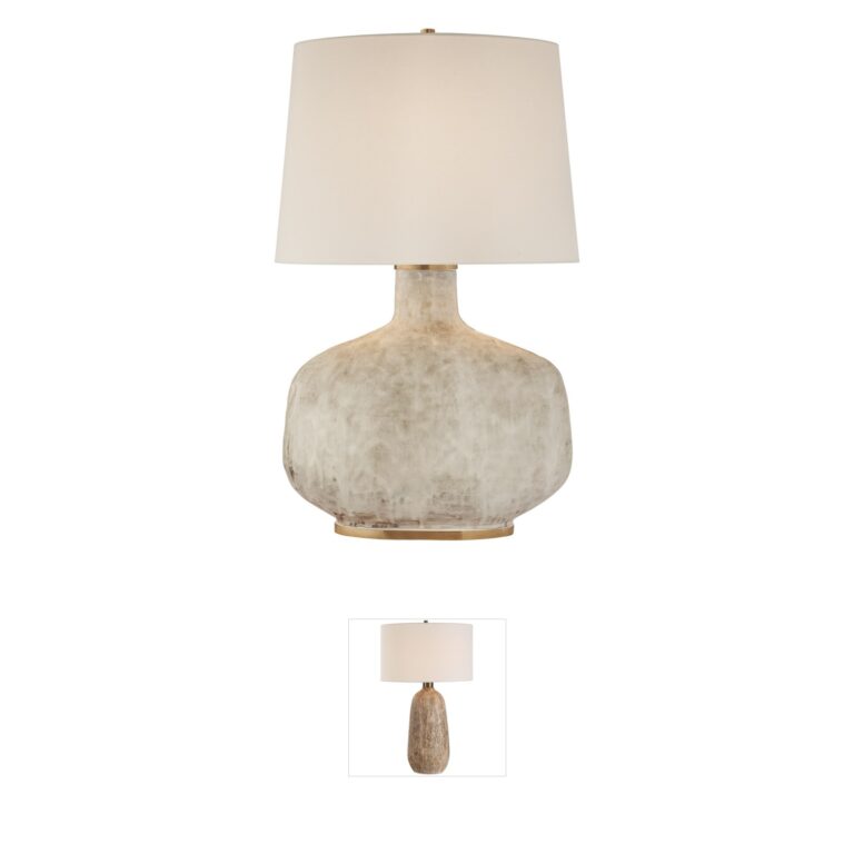 Visual Comfort Kelly Wearstler Beton Antiqued White Ceramic Table Lamp