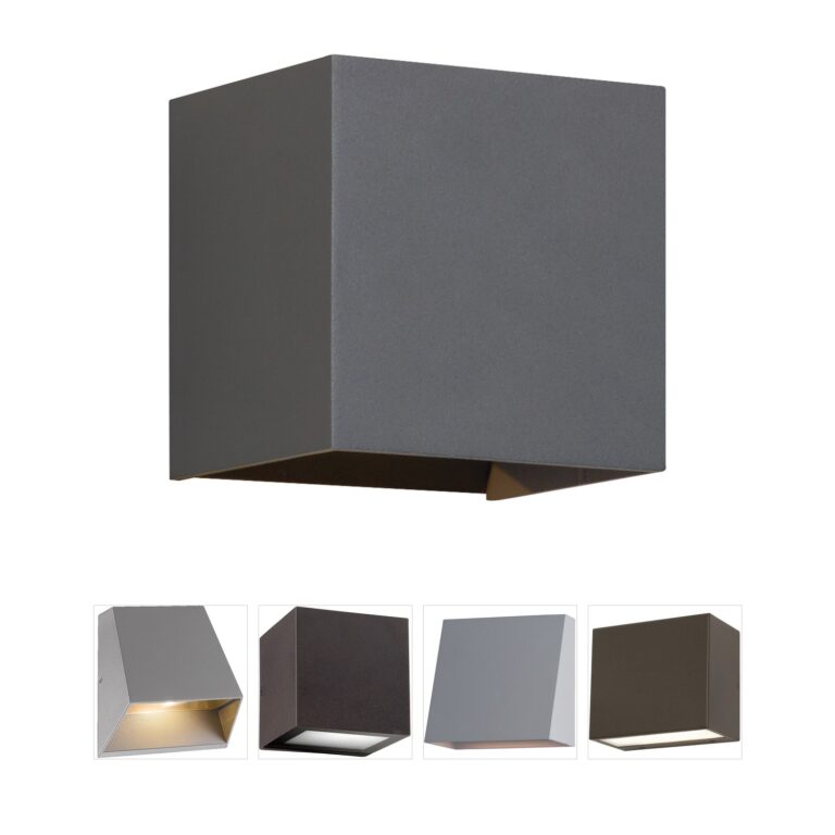 Visual Comfort Modern Collection Vex Charcoal Aluminum Adjustable Beam Outdoor Wall Light