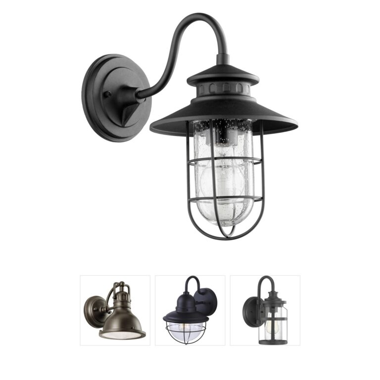 Quorum Moriarty Noir Seeded Glass Outdoor Wall Light