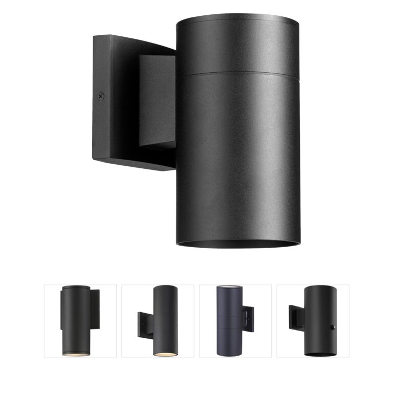 Quorum Cylinder Noir Outdoor Wall Lantern