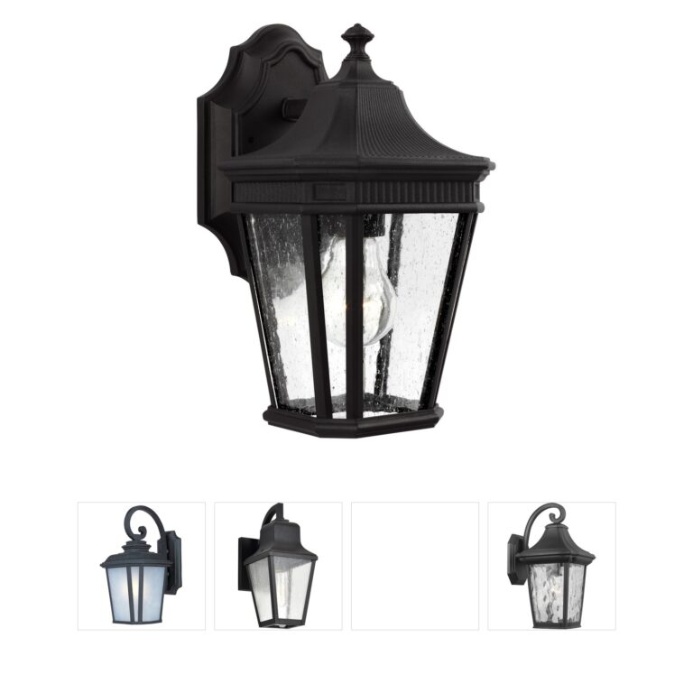 Generation Lighting Cotswold Lane Black Aluminum Outdoor Wall Light with Clear Seeded Glass
