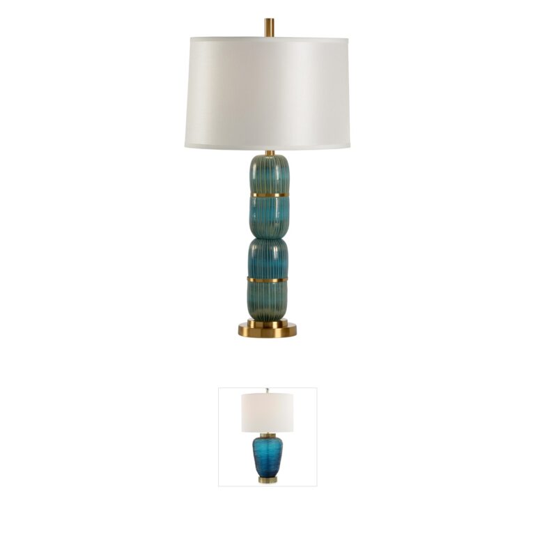 Wildwood Waterfront Turquoise Glass 32.5-Inch Table Lamp