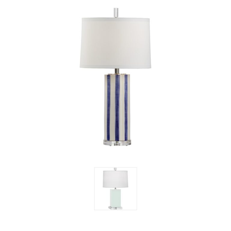 Wildwood Vietri Aged Cream and Blue Glaze Ceramic Table Lamp