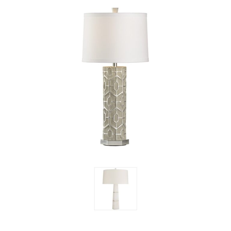 Wildwood Marketplace Silver Leaf and Grey Composite Table Lamp
