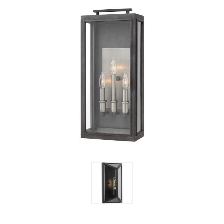 Hinkley Sutcliffe Aged Zinc Outdoor Wall Lantern