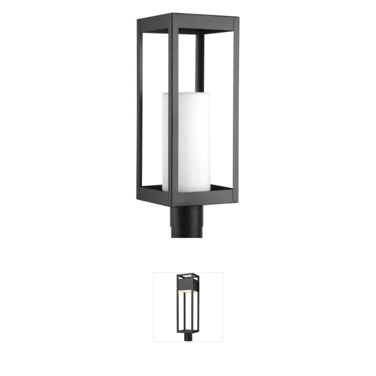 Progress Patewood Matte Black Stainless Steel Outdoor Post Lantern