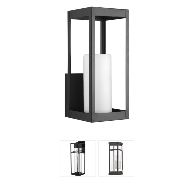 Progress Lighting Patewood Matte Black Stainless Steel Outdoor Wall Lantern