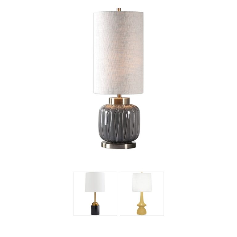Uttermost Zahlia Aged Gray Ceramic Table Lamp