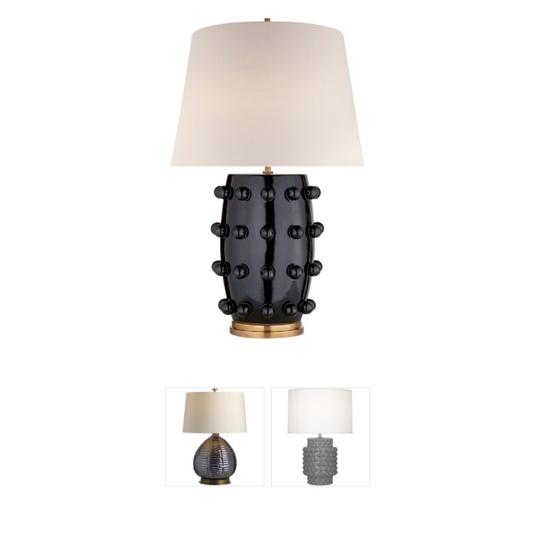 Visual Comfort Signature Collection Kelly Wearstler Linden Black Porcelain Table Lamp