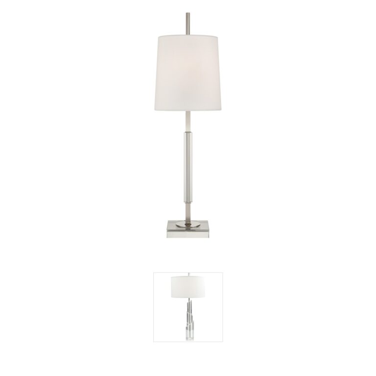Visual Comfort Lexington Polished Nickel Table Lamp with Crystal Accents