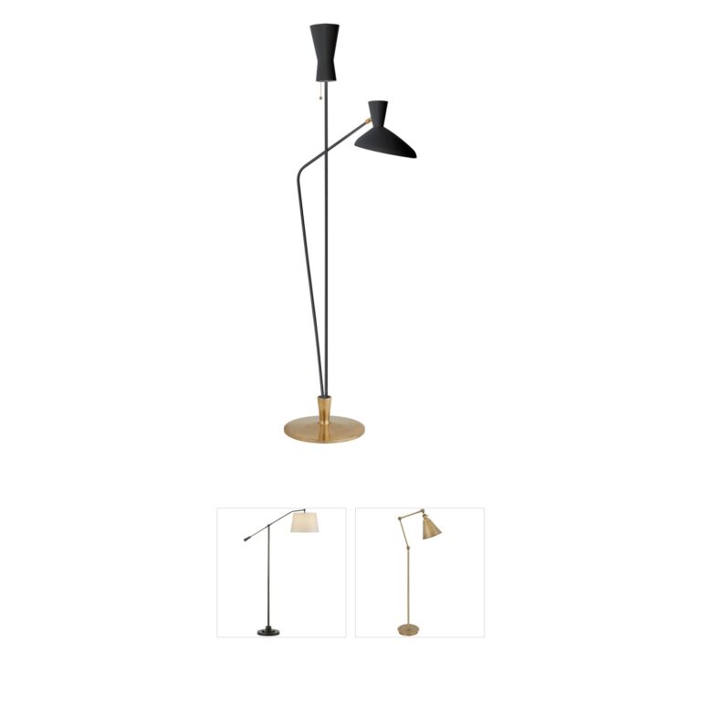 Visual Comfort AERIN Austen Matte Black Dual-Function Floor Lamp