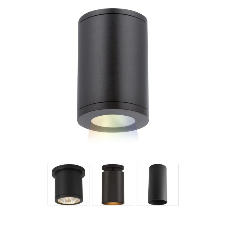 WAC Lighting Tube Arch 5" Color Changing Outdoor Flush Mount - Black