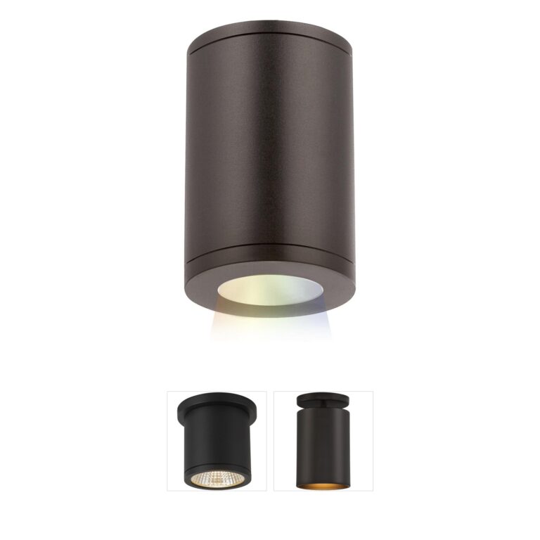 WAC Lighting Tube Arch Color Changing Bronze LED Outdoor Flush Mount