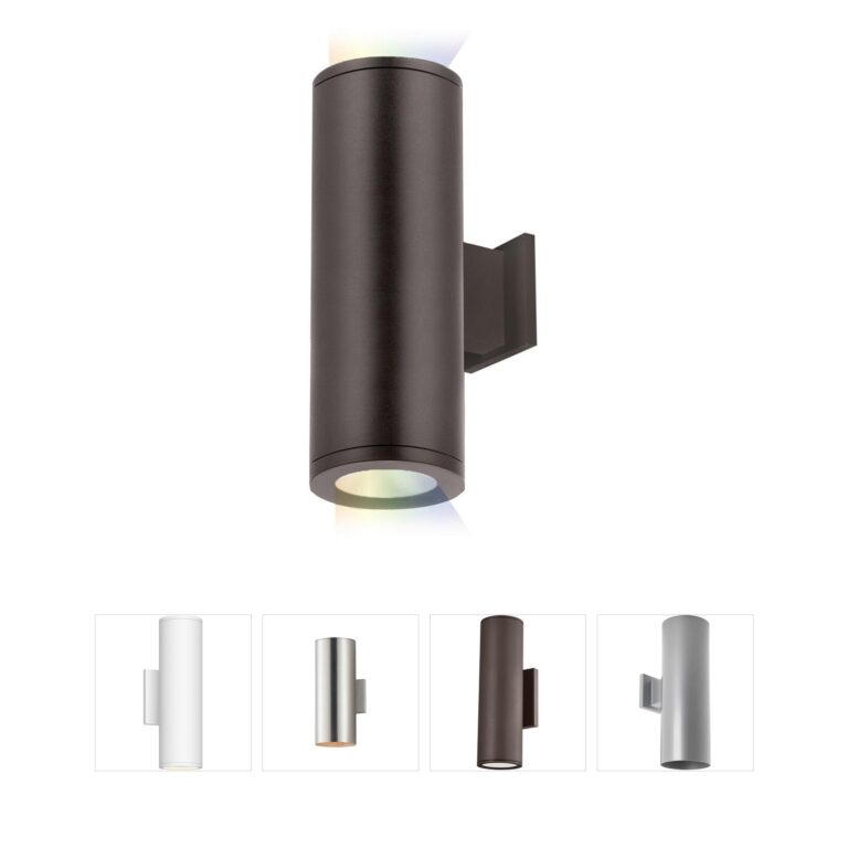 WAC Lighting Tube Arch Bronze 5" Color Changing LED Up and Down Outdoor Wall Light