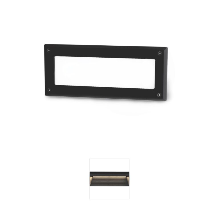 WAC Lighting Endurance Black Aluminum LED Brick Light with Opal Etched Glass