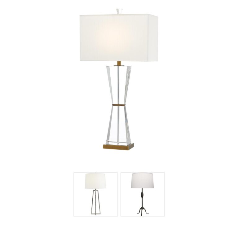 Currey & Company Laelia Optic Crystal and Antique Brass Table Lamp