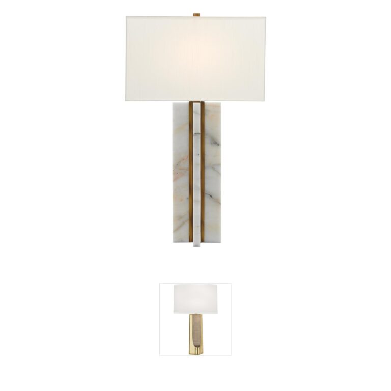 Currey & Company Khalil Marble & Antique Brass Table Lamp