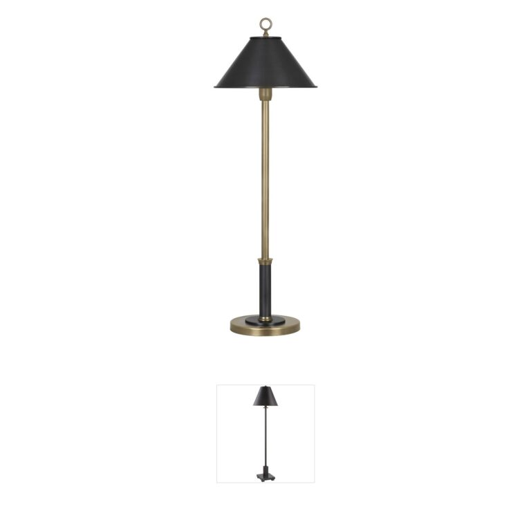 Robert Abbey Aaron Warm Brass and Deep Patina Bronze Table Lamp