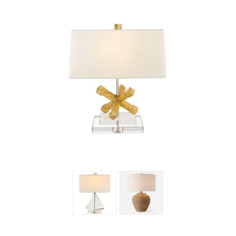 Lucas + McKearn Jackson Square Crystal Base Table Lamp
