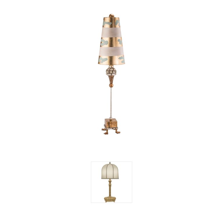 Lucas + McKearn Pompadour Luxe Gold & Silver Leaf Table Lamp