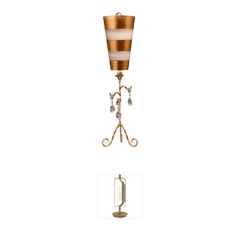 Lucas + McKearn Tivoli Cream & Gold Crystal Table Lamp