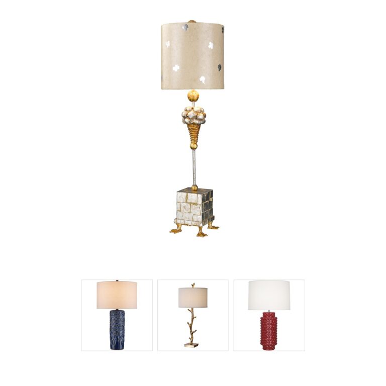 Lucas + McKearn Pompadour X Gold & Silver Leaf Table Lamp