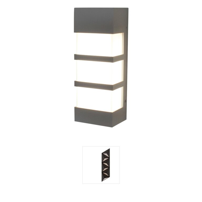 AFX State 12-Inch Textured Grey LED Outdoor Wall Sconce with Acrylic Diffuser