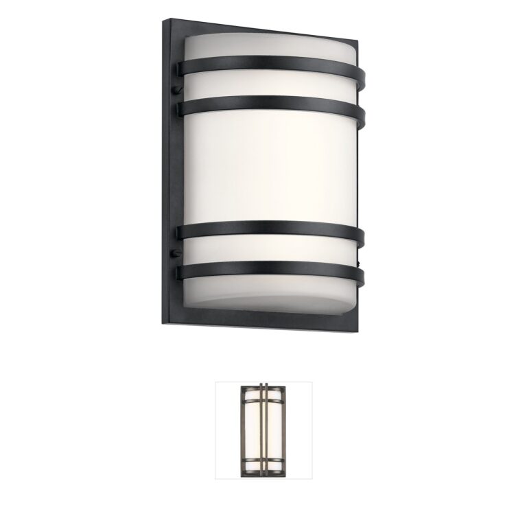 Kichler Independence Textured Black LED Outdoor Wall Light with Polycarbonate Diffuser