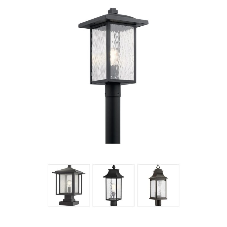 Kichler Capanna Textured Black Aluminum Outdoor Post Lantern