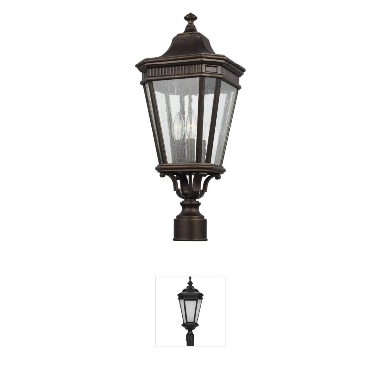 Generation Lighting Cotswold Lane Grecian Bronze Outdoor Post Lantern with Clear Seeded Glass