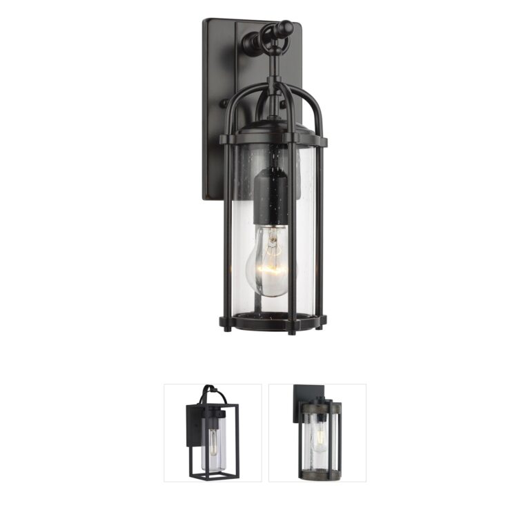 Generation Lighting Dakota Espresso Outdoor Wall Lantern with Clear Seeded Glass