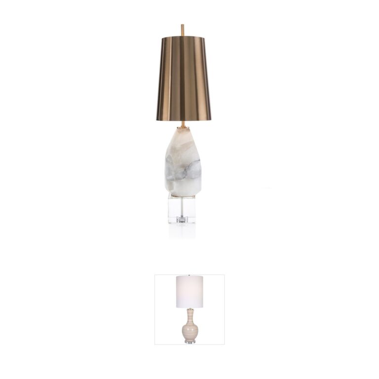 John-Richard Leah Multifaceted Alabaster Table Lamp