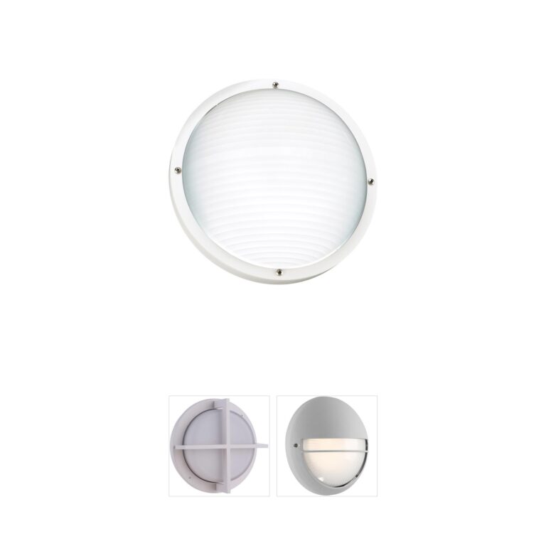 Generation Lighting Bayside White Polycarbonate Outdoor LED Wall or Ceiling Light