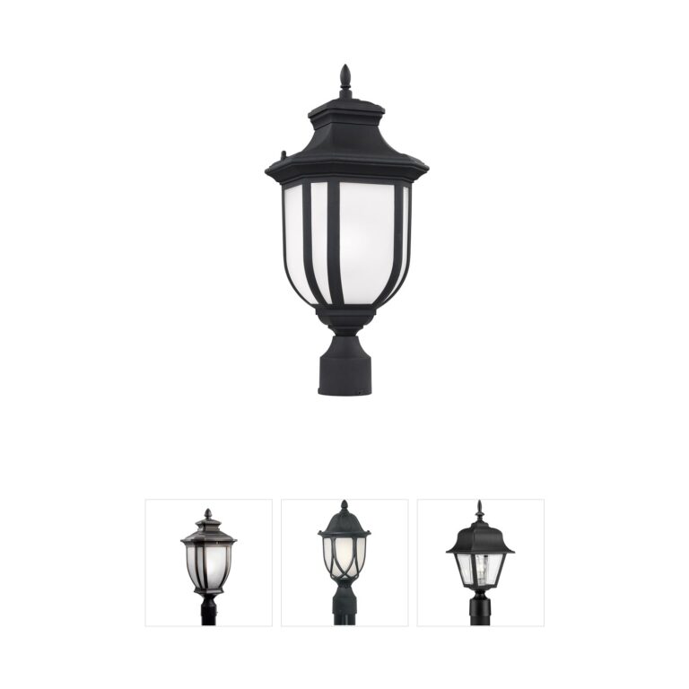 Generation Lighting Childress Black Die Cast Aluminum Outdoor Post Lantern