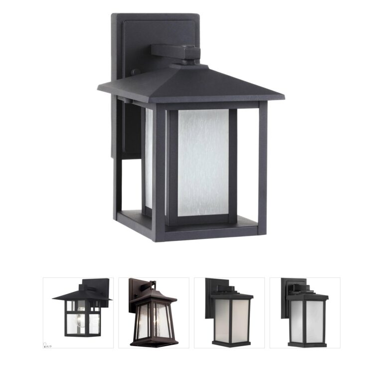 Generation Lighting Hunnington Black Aluminum LED Outdoor Wall Light
