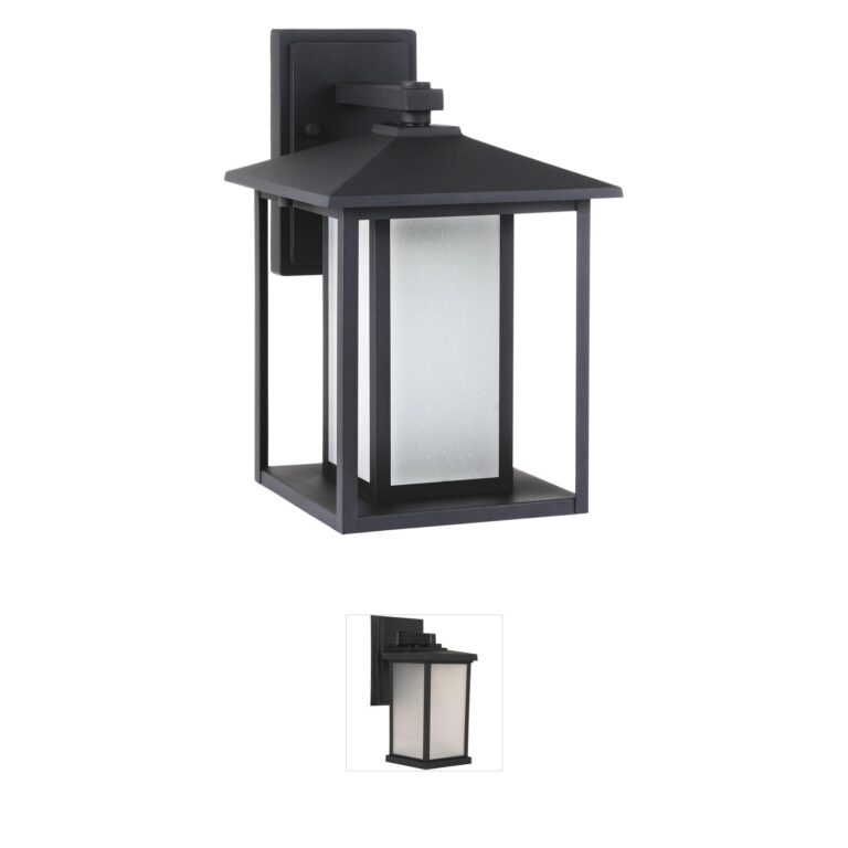 Generation Lighting Hunnington Black Aluminum LED Outdoor Wall Lantern