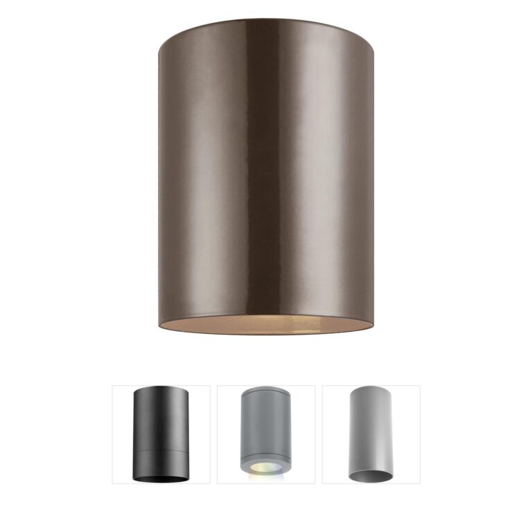Visual Comfort Studio Collection Outdoor Cylinders Bronze LED Outdoor Ceiling Light