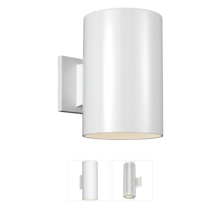 Visual Comfort Studio Collection Outdoor Cylinders White Aluminum Wall Lantern