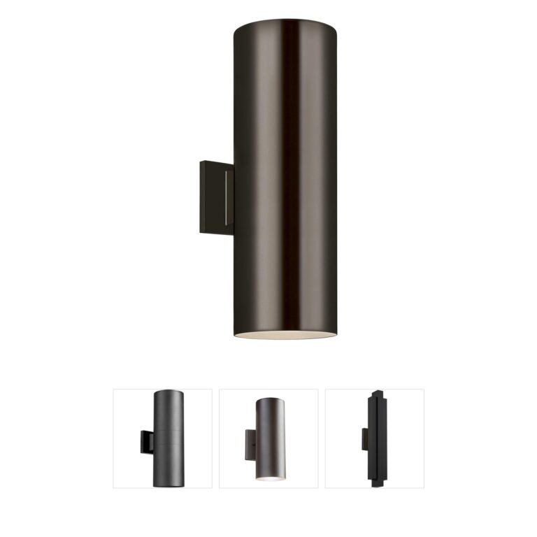 Visual Comfort Studio Collection Outdoor Cylinders Bronze 2-Light LED Wall Lantern