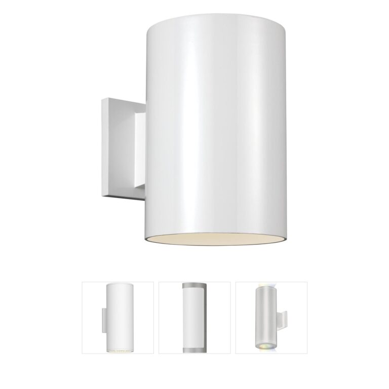 Visual Comfort Studio Collection Outdoor Cylinders White LED Wall Sconce