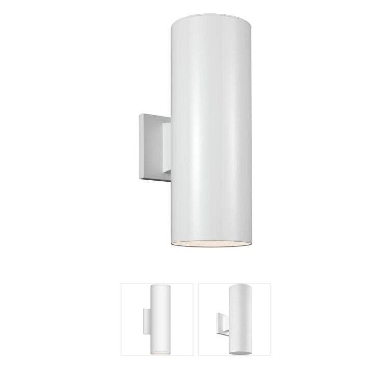 Visual Comfort Studio Collection Outdoor Cylinders White LED Aluminum Wall Sconce