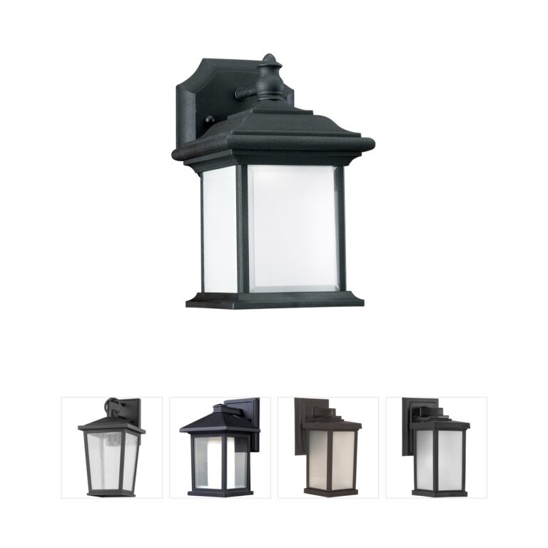Generation Lighting Wynfield Black Die Cast Aluminum LED Outdoor Wall Lantern