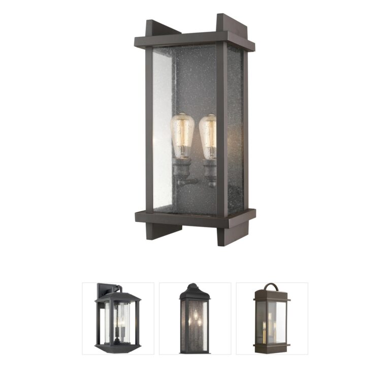 Z-Lite Fallow Deep Bronze Seedy Glass Outdoor Wall Sconce