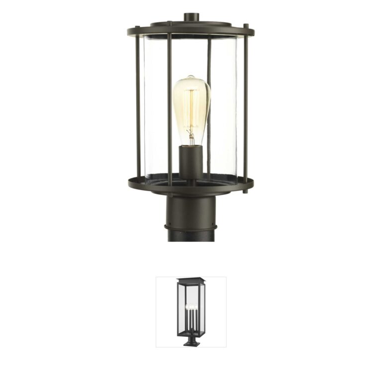 Progress Gunther Antique Bronze Steel Outdoor Post Lantern