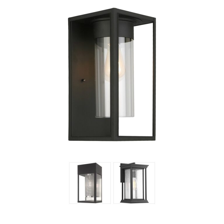 Eglo Walker Hill Matte Black Steel Outdoor Wall Light