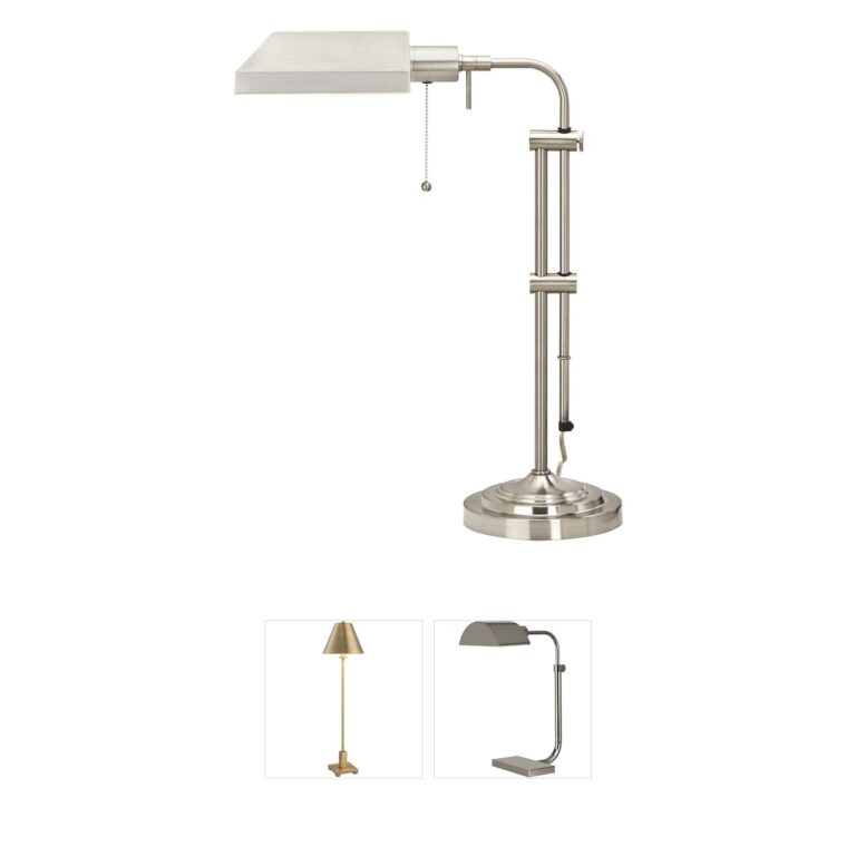 CAL Lighting Pharmacy Collection Brushed Steel Table Lamp